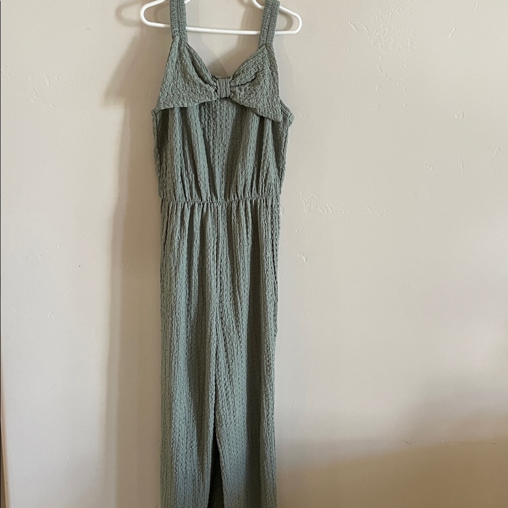 Lily Bleu Textured Olive Jumpsuit girls size 10